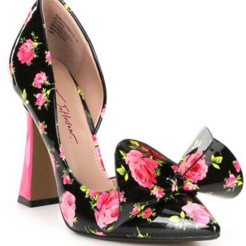Nobble-P Patent Floral Bow d'Orsay Pumps